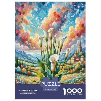 Calla Lilie Puzzle 1000-teilige Schwer Puzzle Spielzeug Lernspiel Impossible Herausforderung Spielzeug Für Erwachsene Und Kinder Ab 14 Jahren 70x50cm/1000pcs von ChengzeTCo